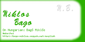 miklos bago business card